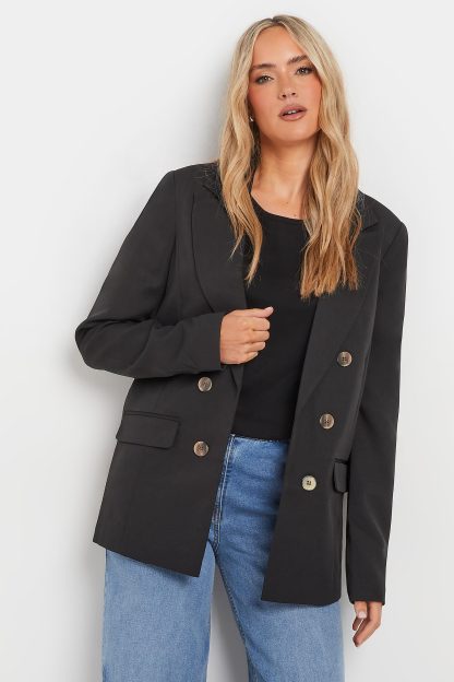 Lts Tall Black Double Breasted Blazer 20 Lts | Tall Women's Blazer Jackets