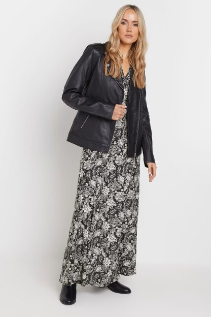Lts Tall Black Floral Paisley Print Wrap Maxi Dress 22-24 Lts | Tall Women's Wrap Dresses