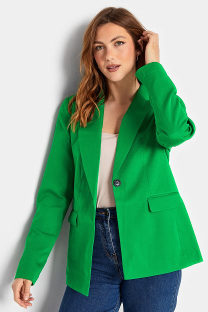 Lts Tall Bright Green Scuba Crepe Blazer 26-28 Lts | Tall Women's Blazer Jackets