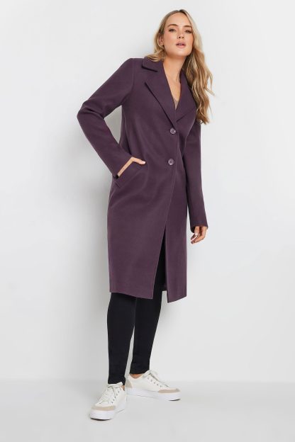 Lts Tall Dark Purple Single Breasted Formal Coat 22-24 Lts | Tall Women's Coats