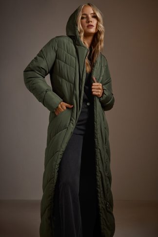 Lts Tall Green Padded Maxi Coat 22-24 Lts | Tall Women's Coats