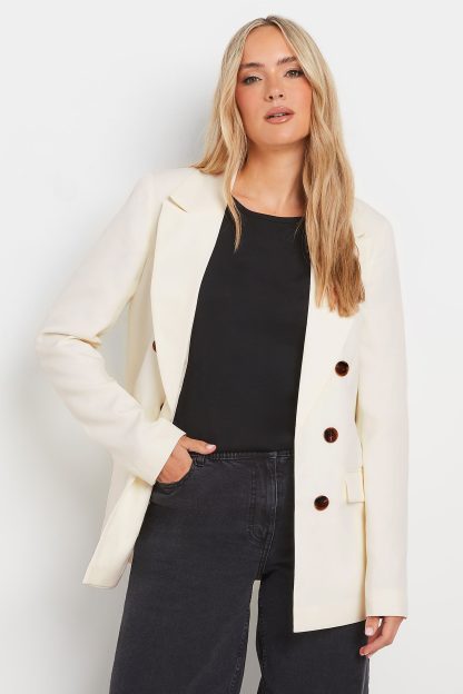 Lts Tall Ivory White Double Breasted Blazer 22-24 Lts | Tall Women's Blazer Jackets