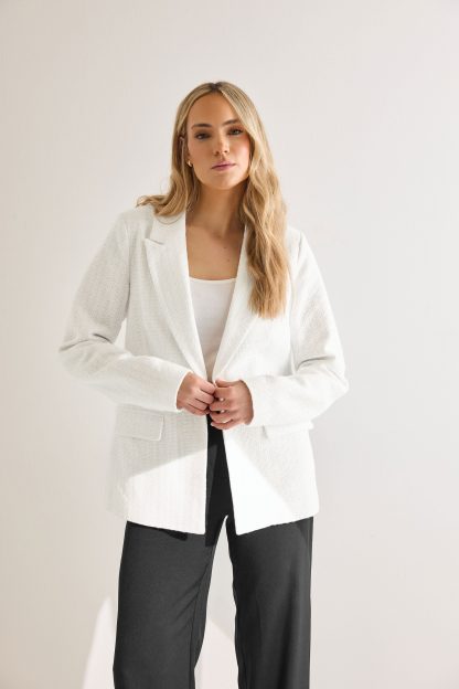 Lts Tall Ivory White Tailored Boucle Blazer 24 Lts | Tall Women's Blazer Jackets