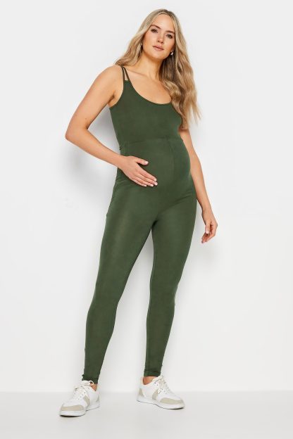 Lts Tall Maternity Khaki Green Sleeveless Unitard Jumpsuit 18-20 Lts | Tall Women's Jumpsuits