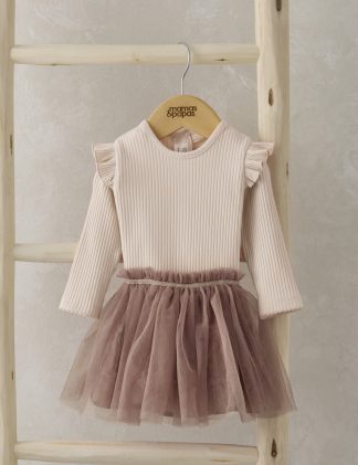 Mamas & Papas Girls 2pc Mesh Tutu & Cotton Rich Bodysuit Outfit (0-3 Yrs) - 12-18 - Pink, Pink