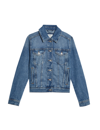 M&S Collection Women's Denim Jacket with Stretch - 10 - Bright Indigo, Bright Indigo