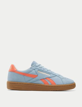 Reebok Women's Club C Grounds UK Suede Trainers - 5.5 - Medium Blue Mix, Medium Blue Mix,Purple,Oatmeal Mix