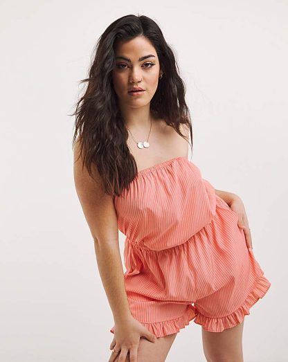 Value Bandeau Frill Beach Playsuit