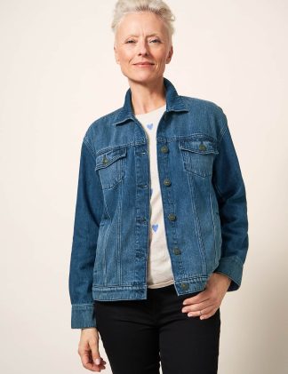 White Stuff Women's Denim Jacket - 8REG - Med Blue Denim, Med Blue Denim