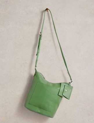 White Stuff Women's Leather Cross Body Bag with Coin Purse - Green, Green