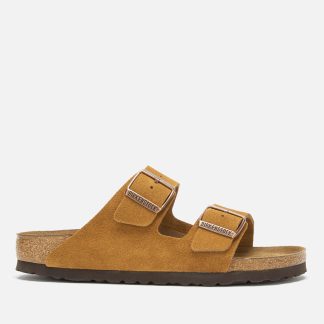 Birkenstock Women's Arizona Slim Fit Sfb Suede Double Strap Sandals - Mink - EU 38/UK 5