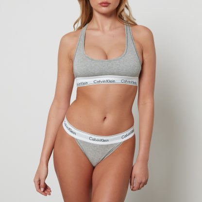 Calvin Klein Women's Modern Cotton Bralette - Grey Heather - S