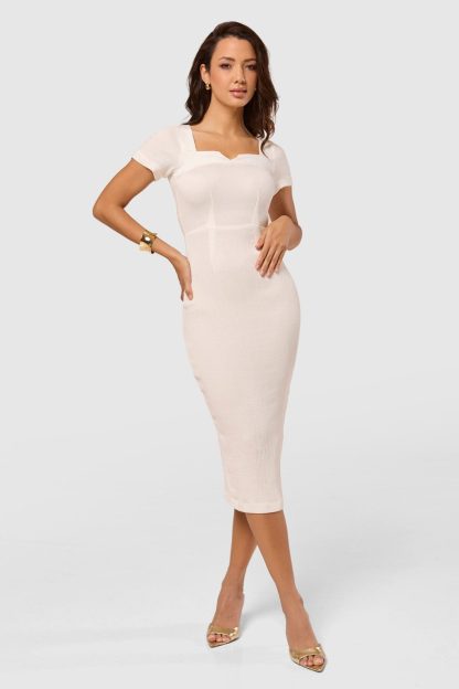 Closet London ivory Midi Bodycon Dress Size:10