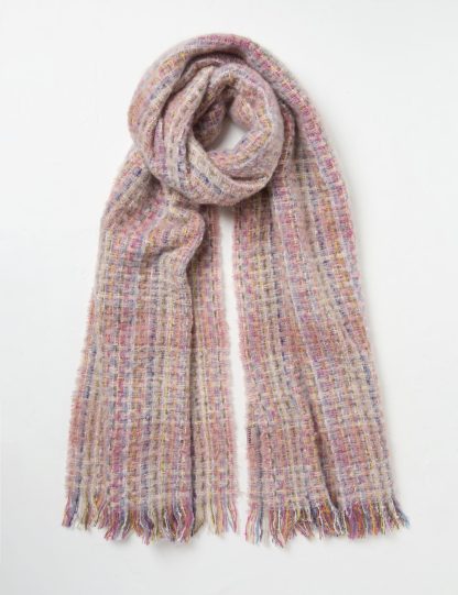 Fatface Women's Checked Fringed Scarf - Multi, Multi