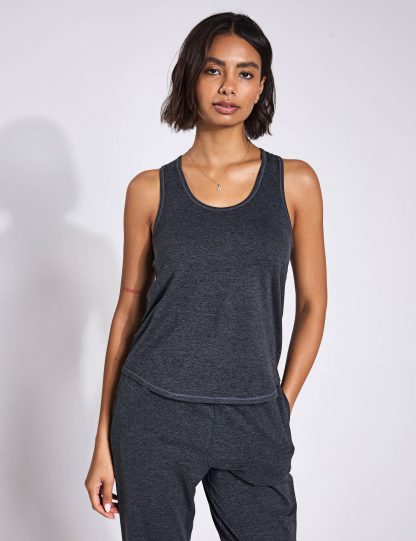 Girlfriend Collective Women's Reset Train Racer Back Vest Top - M - Dark Grey, Purple,Dark Grey,White