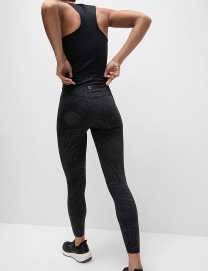 Goodmove Women's Go Move Reflective Gym Leggings - 20 - Black/Silver, Black/Silver