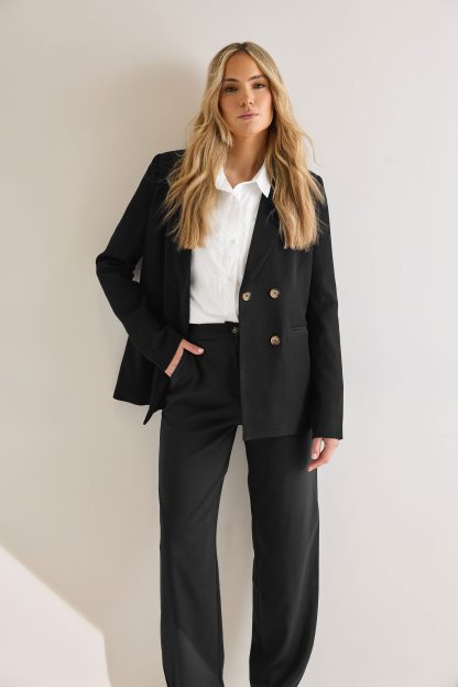 Lts Tall Black Double Breasted Blazer Jacket 24 Lts | Tall Women's Blazer Jackets