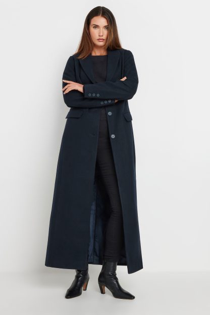 Lts Tall Navy Blue Maxi City Coat 22-24 Lts | Tall Women's Coats