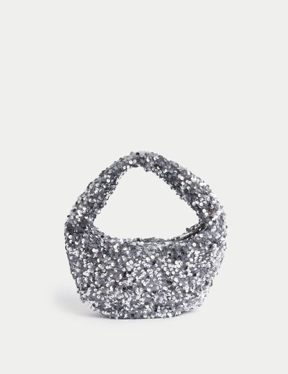 M&S Collection Kids Sequin Handbag - Silver, Silver