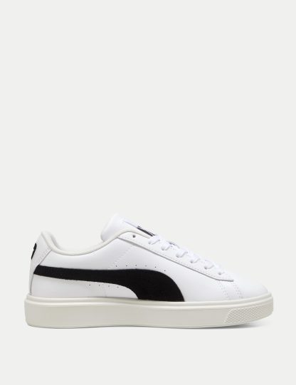 Puma Women's Lajla Clean Trainers - 5 - White/Black, Medium Grey Mix,White/Black