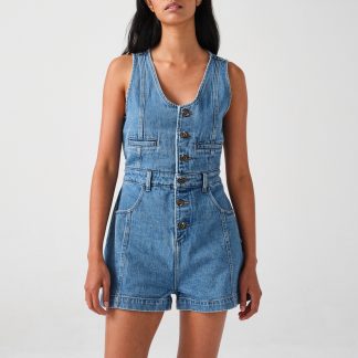 Seventy + Mochi Bea Denim Playsuit - UK 12