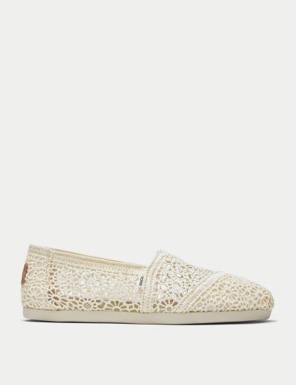 Toms Women's Canvas Embroidered Espadrilles - 5.5 - Natural, Natural,Black