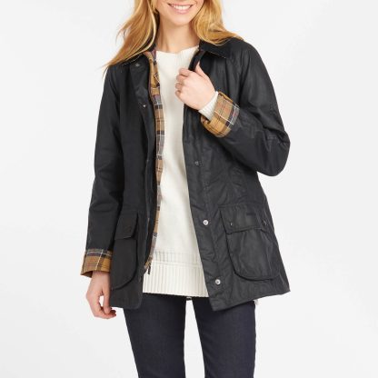 Barbour Beadnell Waxed Cotton Jacket - UK 8