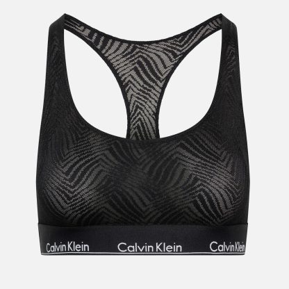 Calvin Klein Modern Semi-Sheer Stretch-Lace Unlined Bralette - M