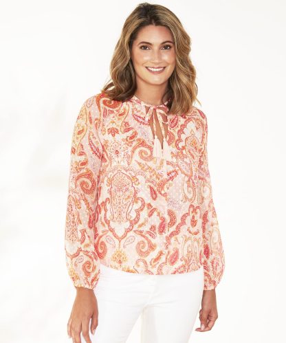 First Avenue - Chiffon Paisley Print Blouse