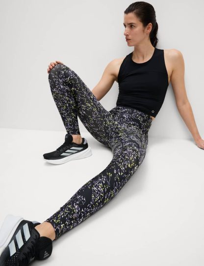 Goodmove Women's Go Move Printed High Waisted Gym Leggings - 14 - Dark Grey Mix, Blue/White,Dark Grey Mix,Medium Grey Mix