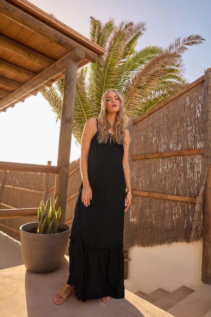 Lts Tall Black Halter Neck Maxi Dress 24 Lts | Tall Women's Maxi Dresses