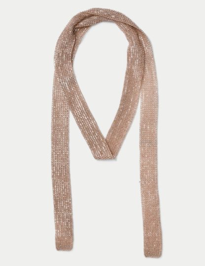 M&S Collection Women's Amber Beaded Scarf, Amber