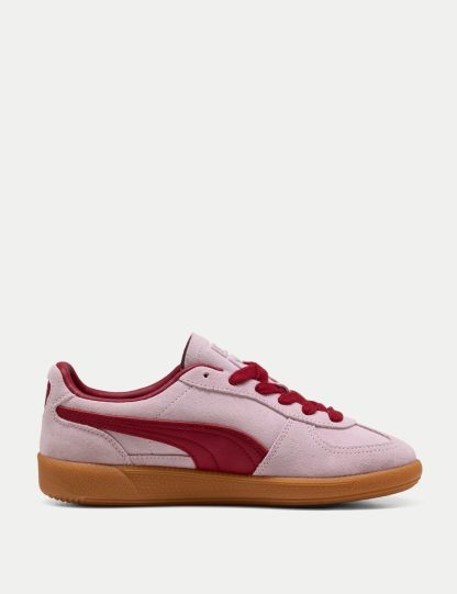 Puma Women's Palermo Suede Trainers - 6 - Light Pink, Teal Mix,Light Pink,Red Mix,Light Blue Mix