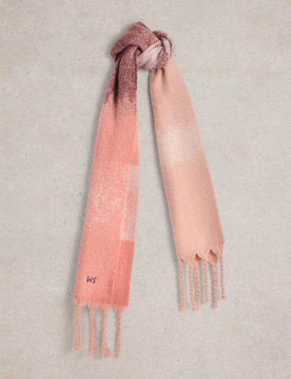 White Stuff Women's Striped Skinny Scarf - Pink Mix, Pink Mix