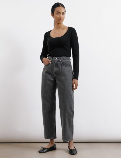 Albaray Women's Boyfriend High Waisted Jeans - 14 - Black, Black