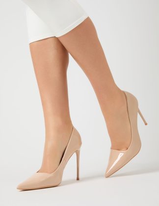 Caviar Nude Patent Pu Court Stiletto High Heels
