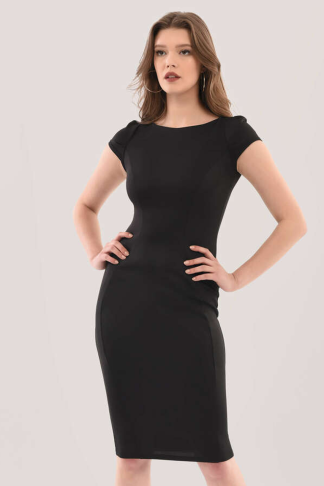 Closet London Black Jersey Bodycon Dress Size:10