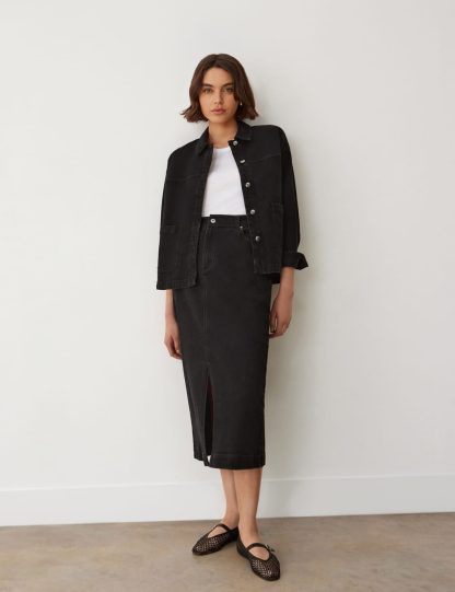 Finery London Women's Denim Jacket - 18 - Black, Black