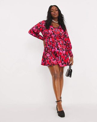 Floral Print Satin Jacquard Playsuit