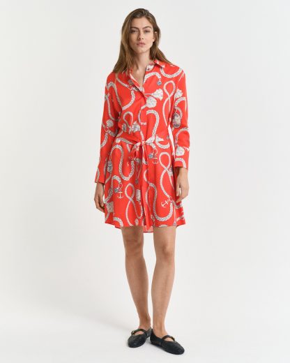 GANT Women Sailing Print Shirt Dress (34)