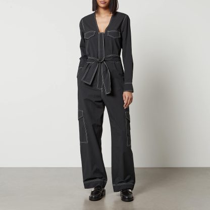 Ganni Organic Cotton-Blend Crepe Jumpsuit - EU 34/UK 6