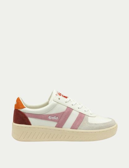 Gola Women's Grandslam Trident Flatform Trainers - 6 - White Mix, White Mix