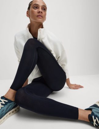 Goodmove Women's Go Easy High Waisted Leggings - 14 - Midnight Navy, Midnight Navy,Black