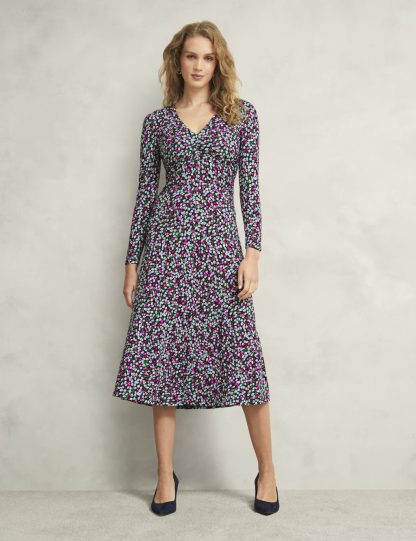 Hobbs Women's Jersey Floral Midi Skater Dress - 10REG - Multi, Multi
