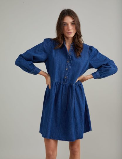 Nobody'S Child Women's Pure Cotton Denim Mini Smock Dress - 12 - Blue, Blue