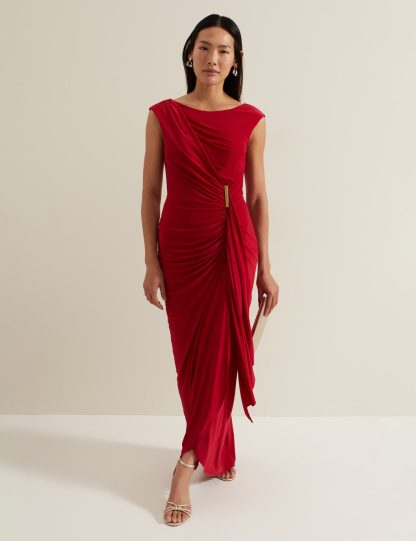 Phase Eight Women's Maxi Bodycon Dress - 26 - Red, Red