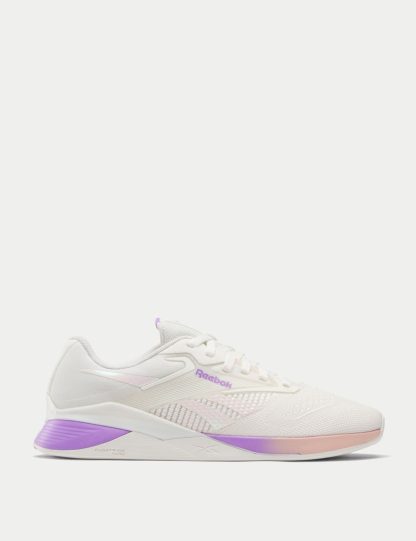 Reebok Women's Nano X4 Lace Up Trainers - 7 - Purple, Purple,Soft White