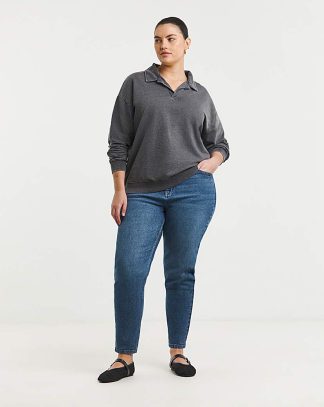 Simply Be Loose Mom Jeans- Mid Blue