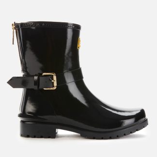 Barbour International Women's Mugello Biker Wellies - Black - UK 3