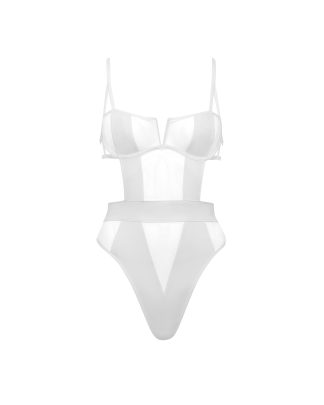 Bluebella Orla Sheer Mesh Bodysuit White - 30A